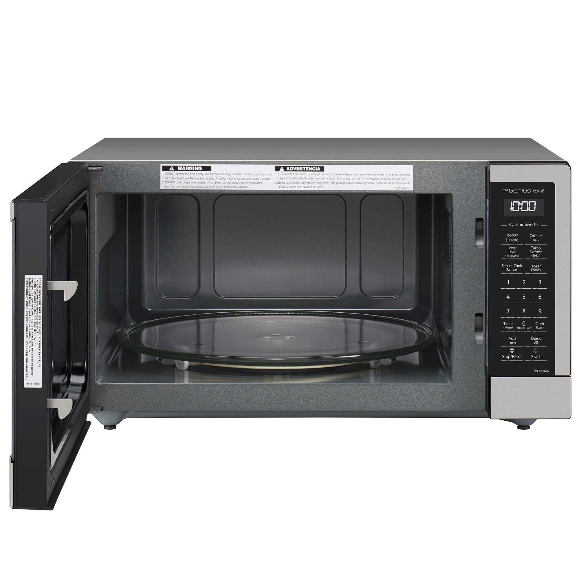1.6 cu.ft. Cyclonic Wave Inverter Microwave, 1250W -NN-SN76LS